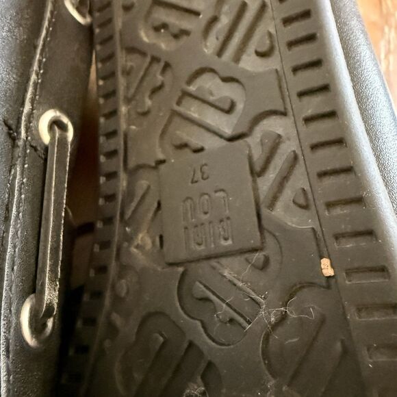 Bibi Lou Anthropologie Boat Shoes Sz EU 37 US 6-6.5 Black Leather Lace Up - Picture 10 of 10